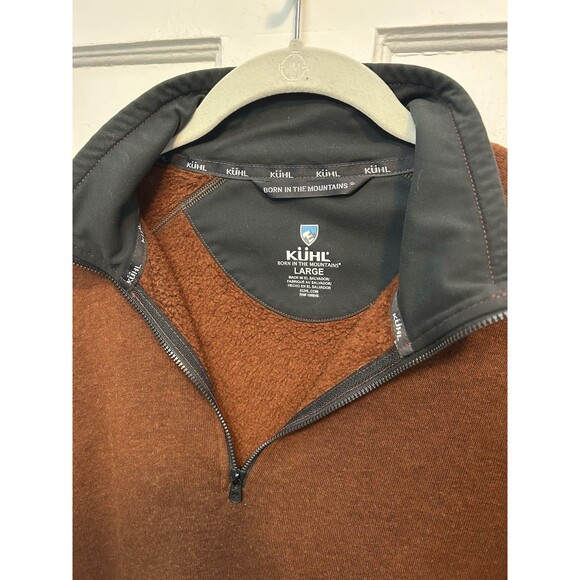 Kuhl Pullover Mens Large Orange Quarter Zip Revel Sweater Outdoors Hiking Skiing - Picture 3 of 10